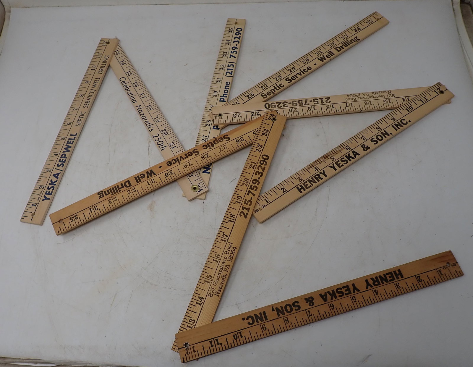 3 New Old Stock Yeska Folding Yard Sticks: New old Stock !
