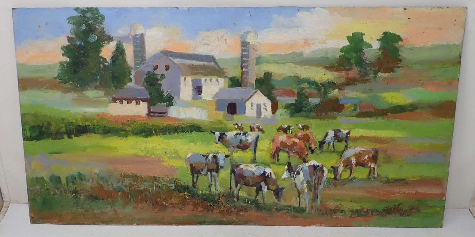 John Reilly Milk Cow Farm Scene Painting (1 of 3)