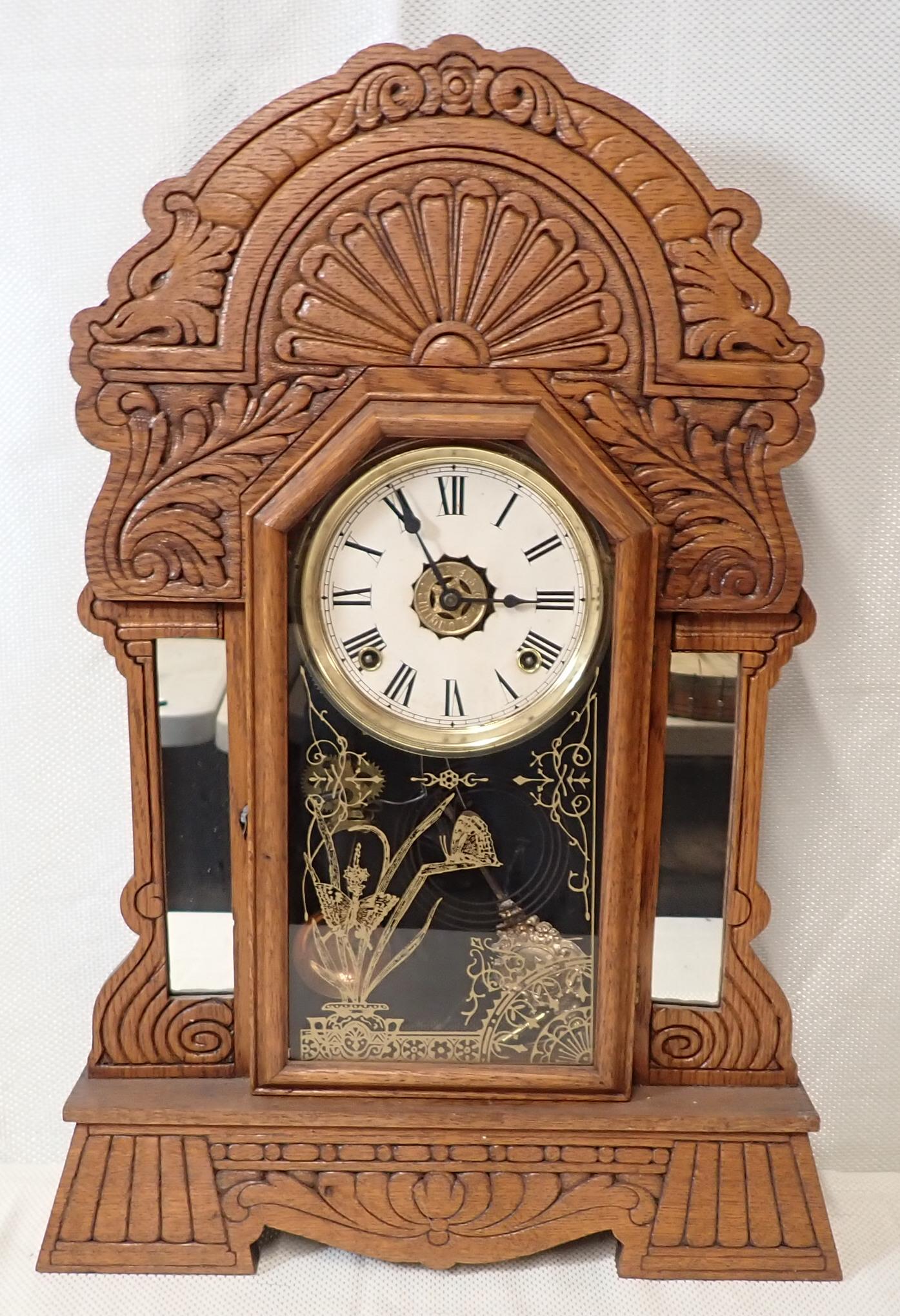 Gingerbread Mantle Clock with Mirrors (1 of 3)