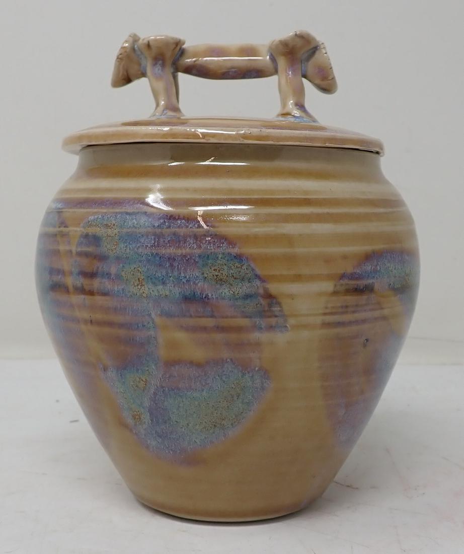1984 Huntley Pottery Jar: Approx 4 1/2" in diameter and 6 1/4" tall