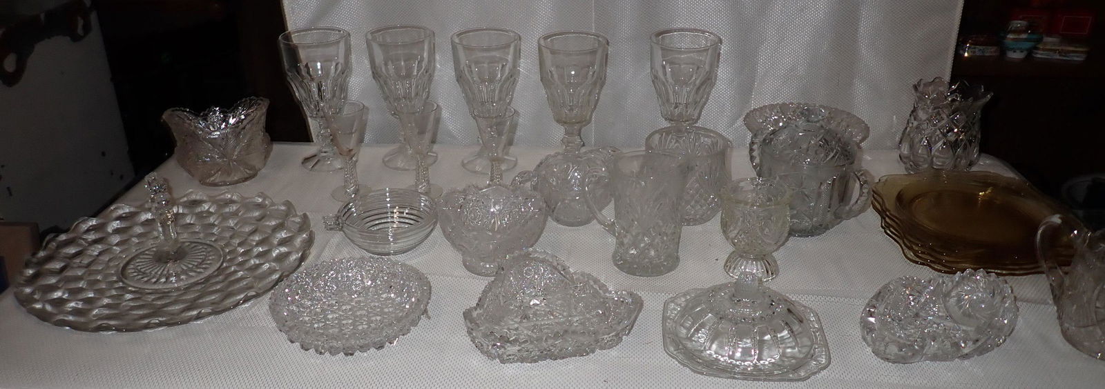 Goblets Cut Pressed & Misc Glassware (1 of 8)