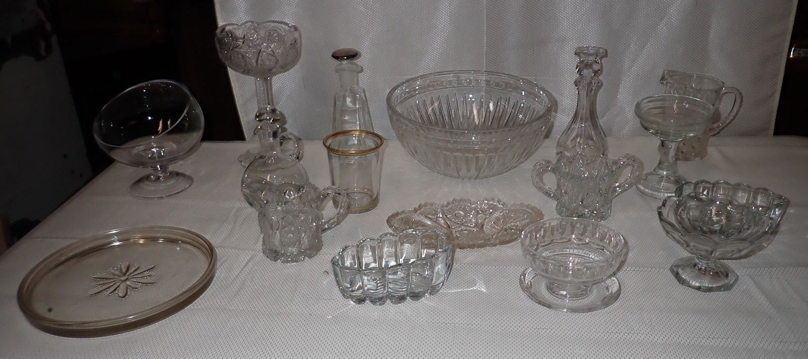 Table Contents of Pressed Cut Crystal Misc Glass (1 of 5)