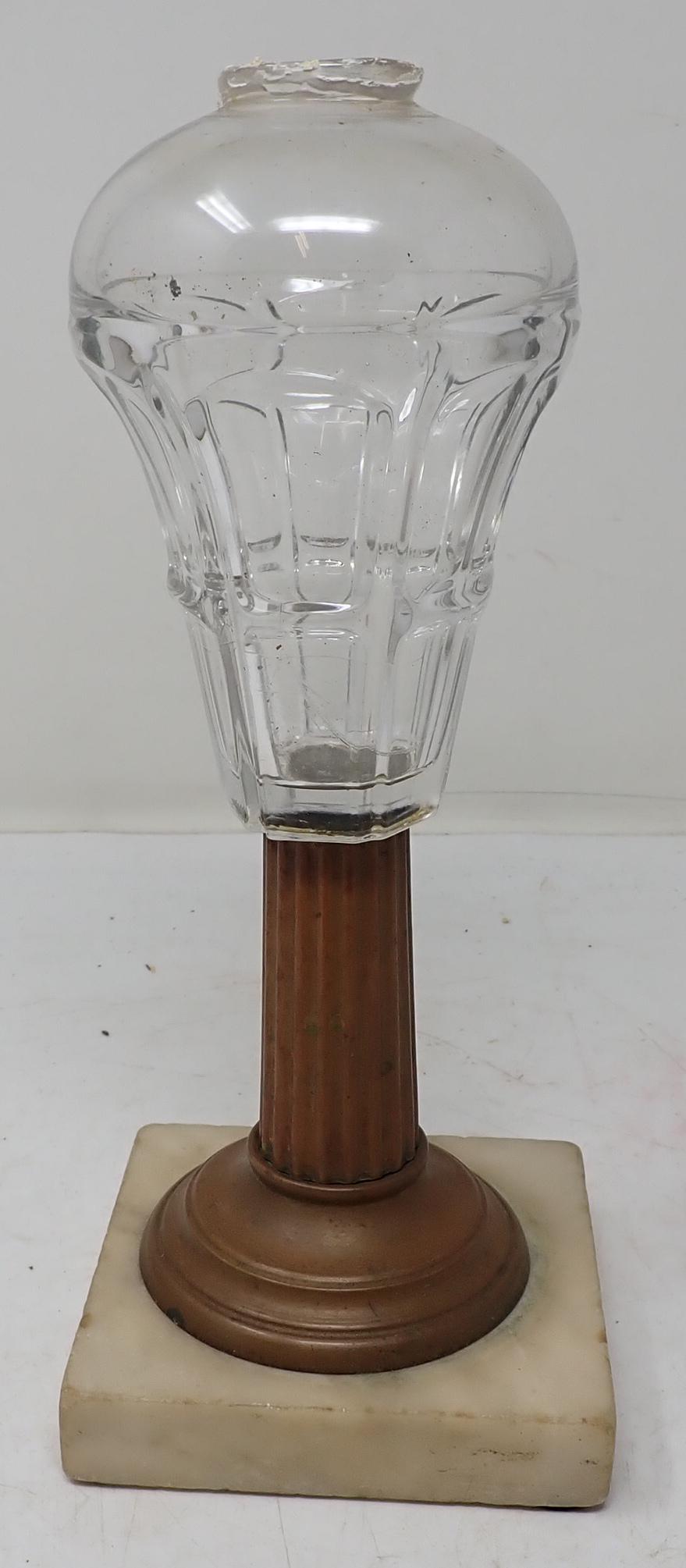 Oil Lamp w/ Copper & Marble Base (1 of 3)