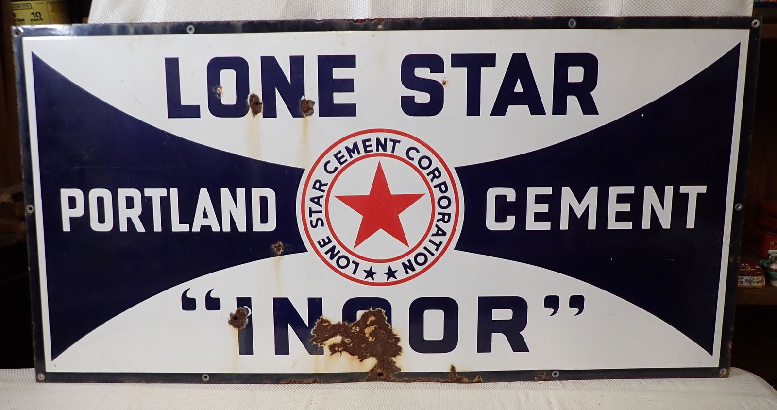Lone Star Portland Cement Porcelain Sign