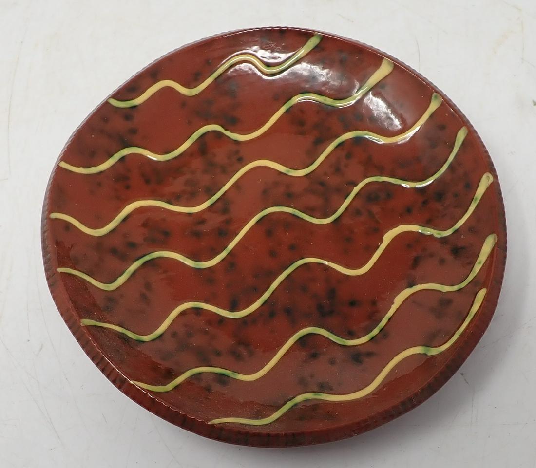 1994 Jeff White Redware Slipware Plate (1 of 2)