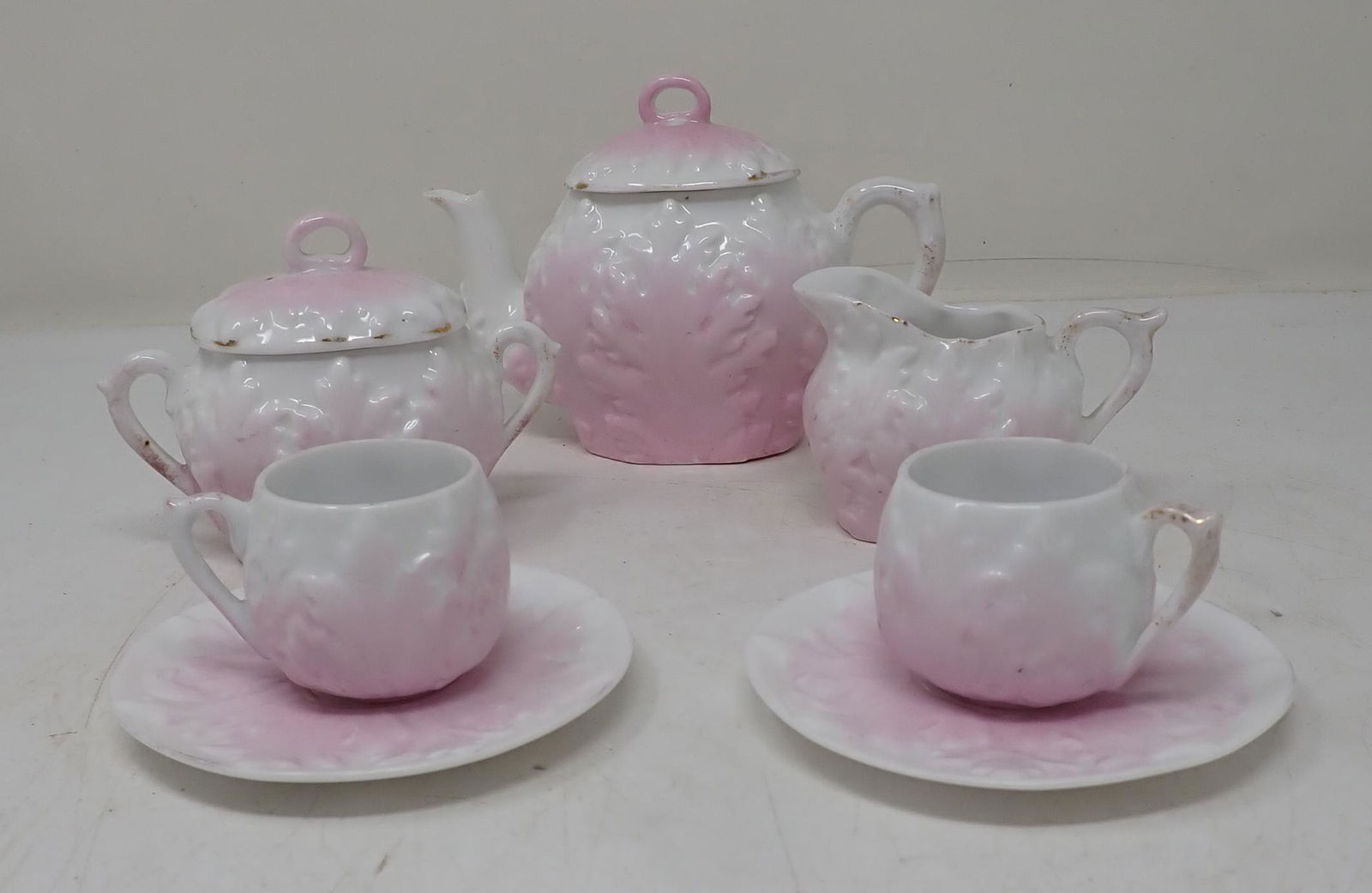 Bisque Tea Set: Teapot is approx 4 1/2" tall