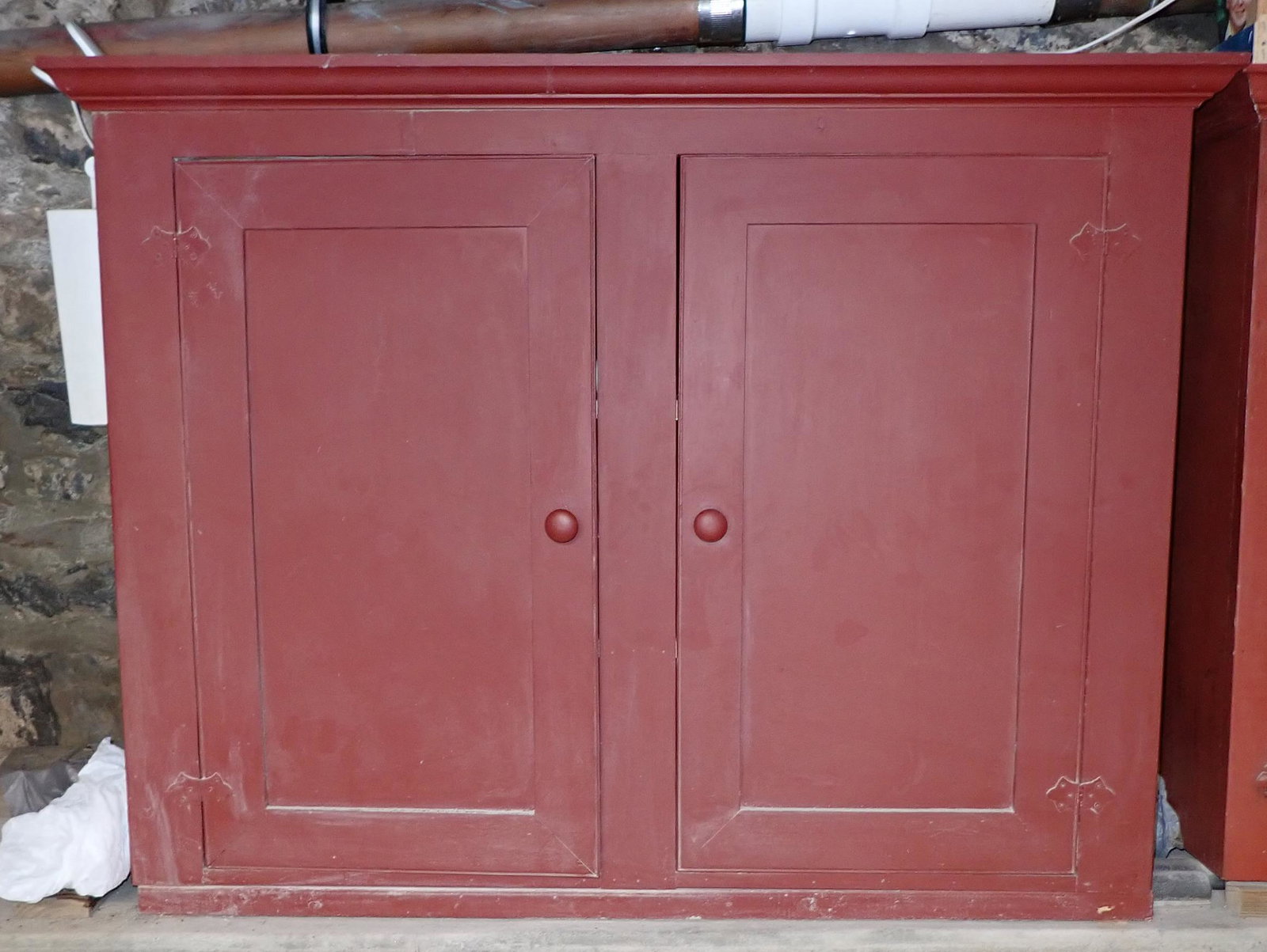 2 Door Red Painted Cupboard (1 of 2)