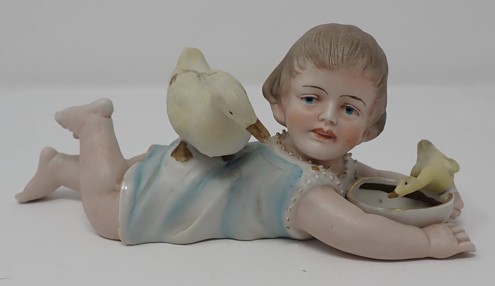 German Baby w/ Ducks Bisque Figurine (1 of 3)