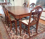 Mahogany Dining Table w/ 6 Harp Back Chairs