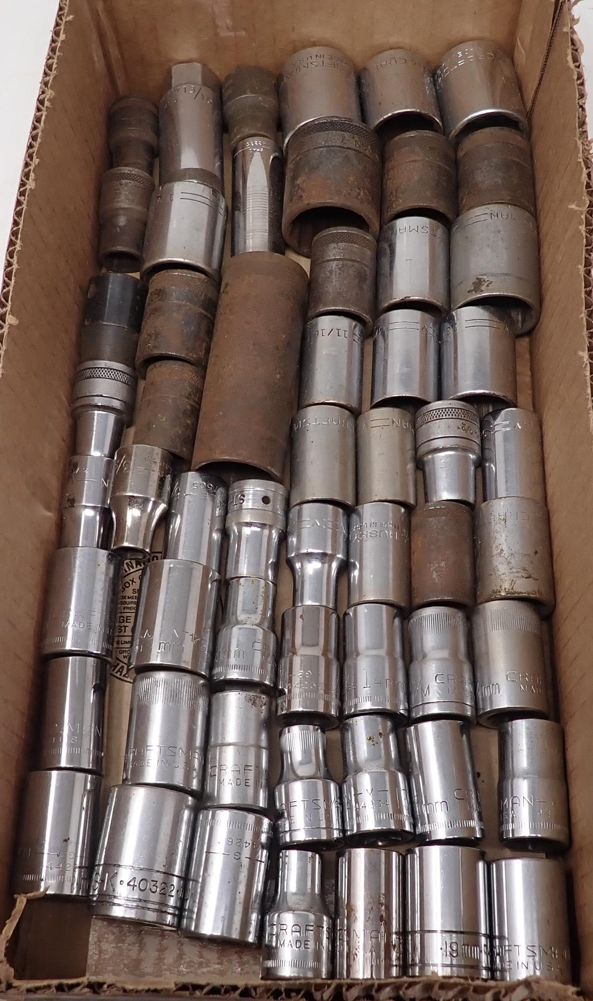 1/2" Drive Husky Craftsman S-K & Misc Sockets: 56 total