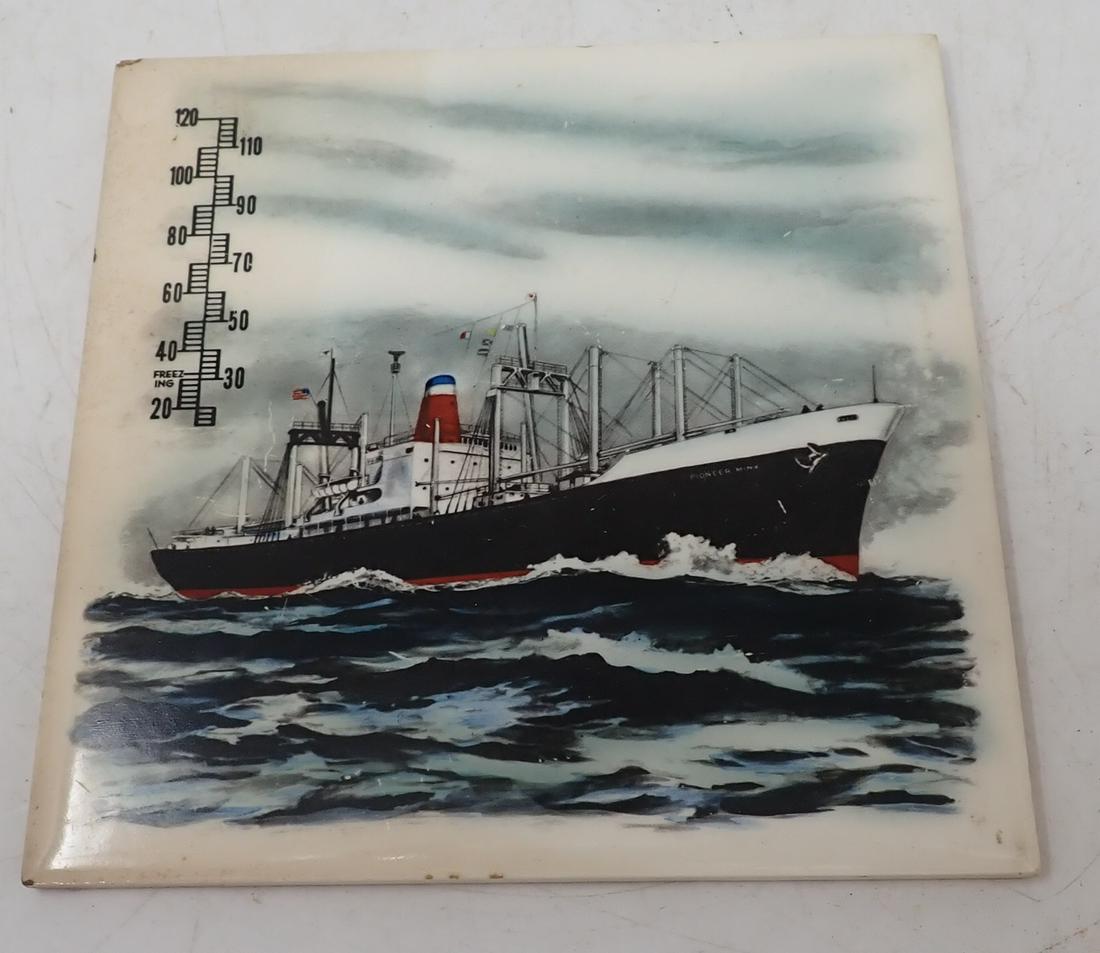 United States Line Pioneer Minx Tile Thermometer: Approx 6" x 6"