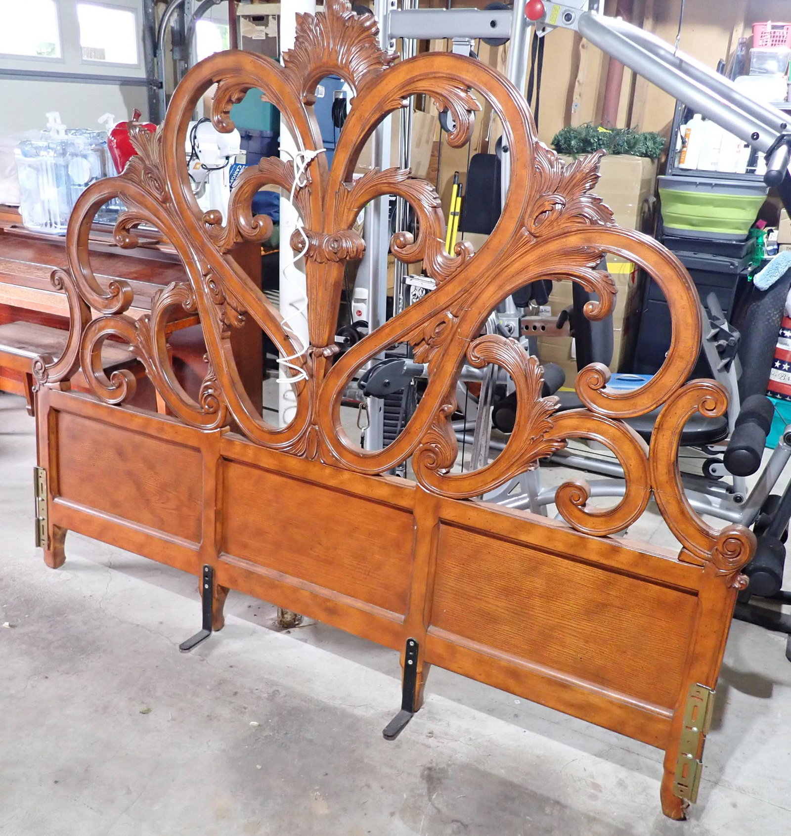Ornate Headboard: Approx 79" wide and 65 1/2" tall. No shipping !