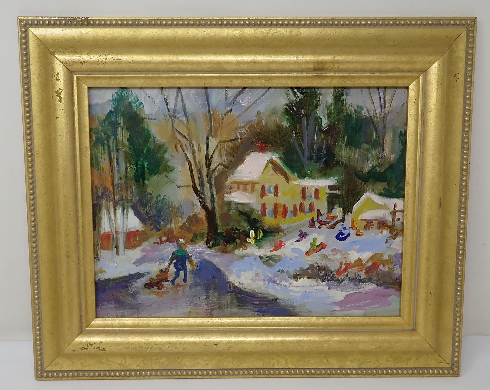 John Reilly Oil on Board Snow Scene Oil on Board Painting (1 of 2)