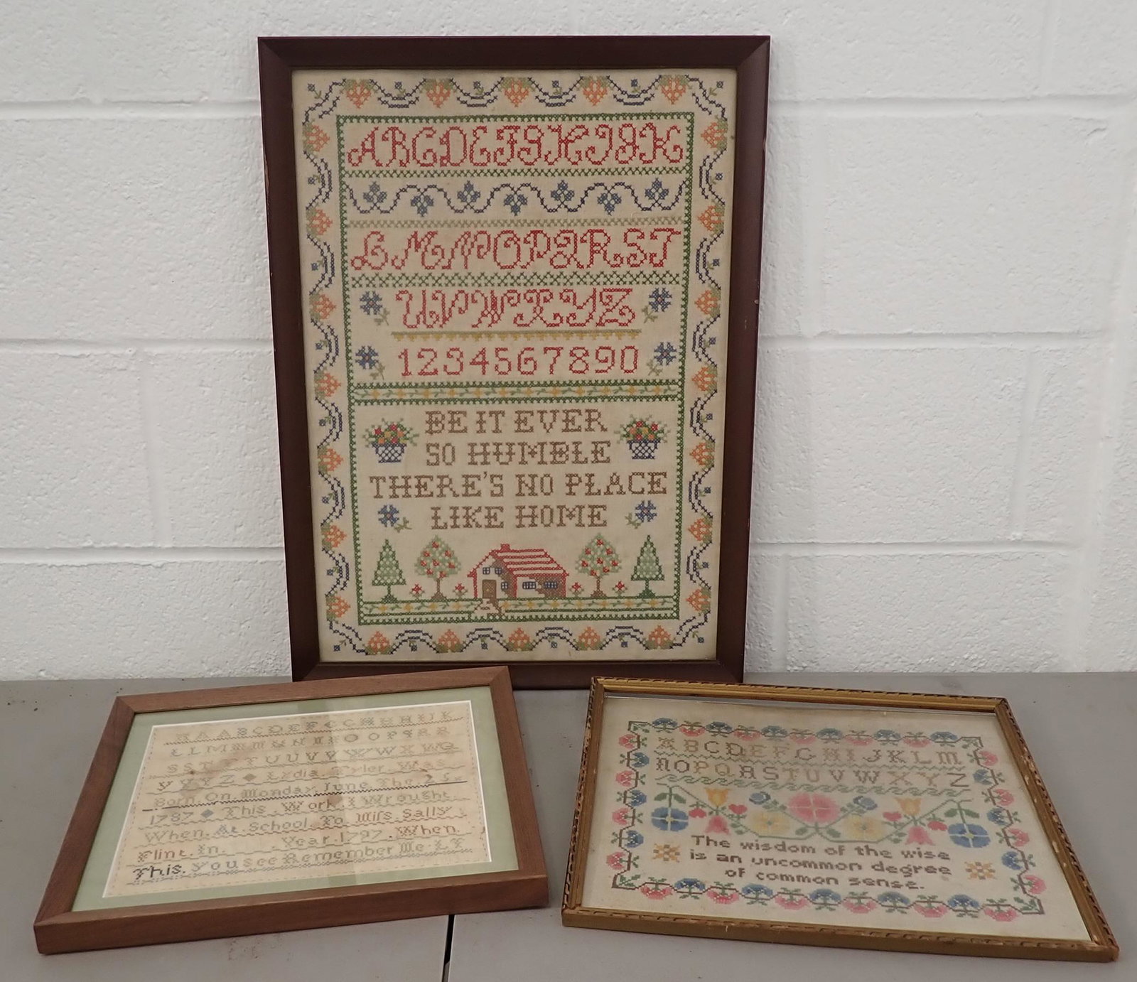 3 Samplers: Largest is approx 17" x 23"