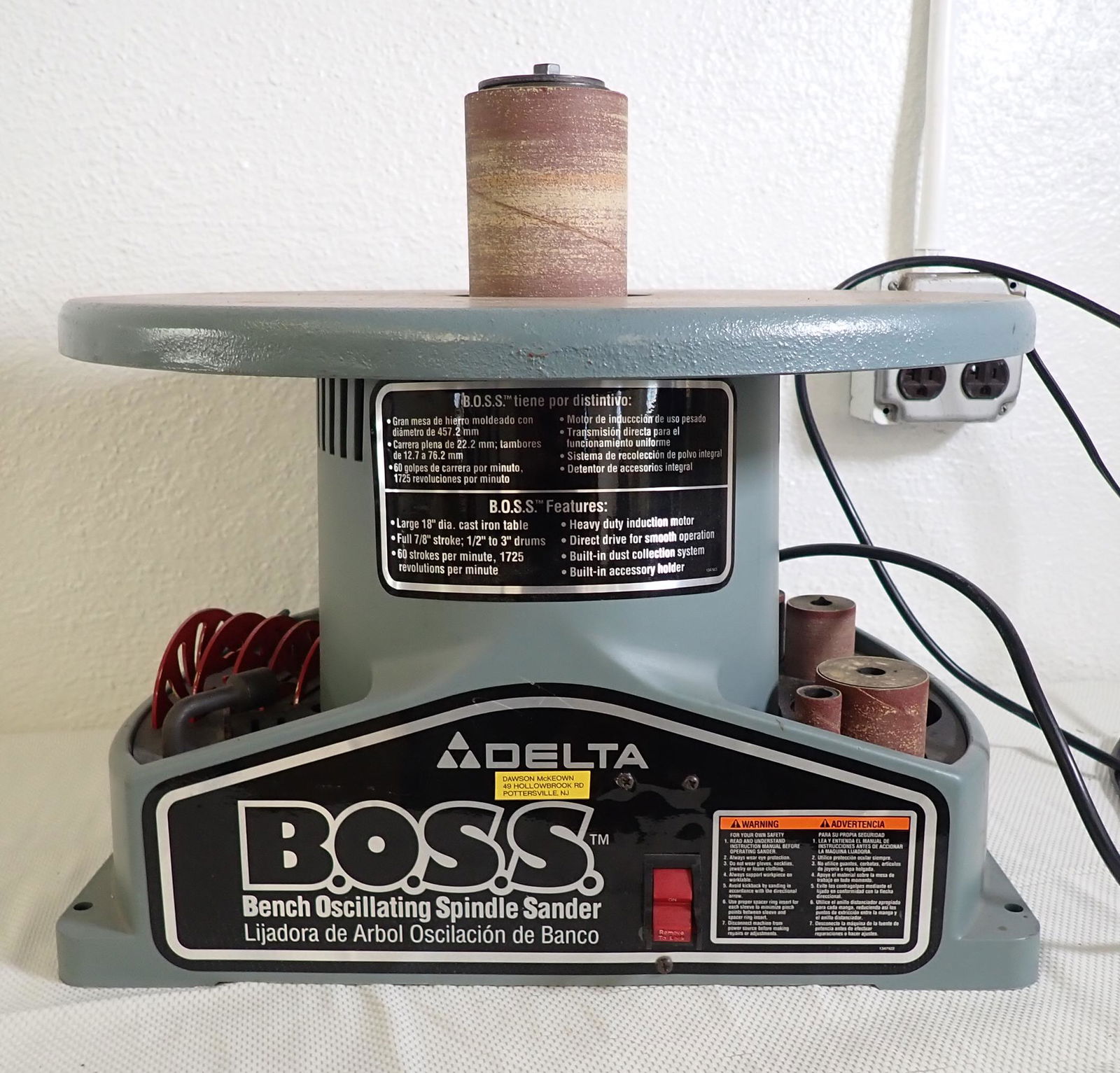 Delta B.O.S.S. Bench Oscillating Spindle Sander Jul 17, 2022 M.J. Stasak Jr. Auction and