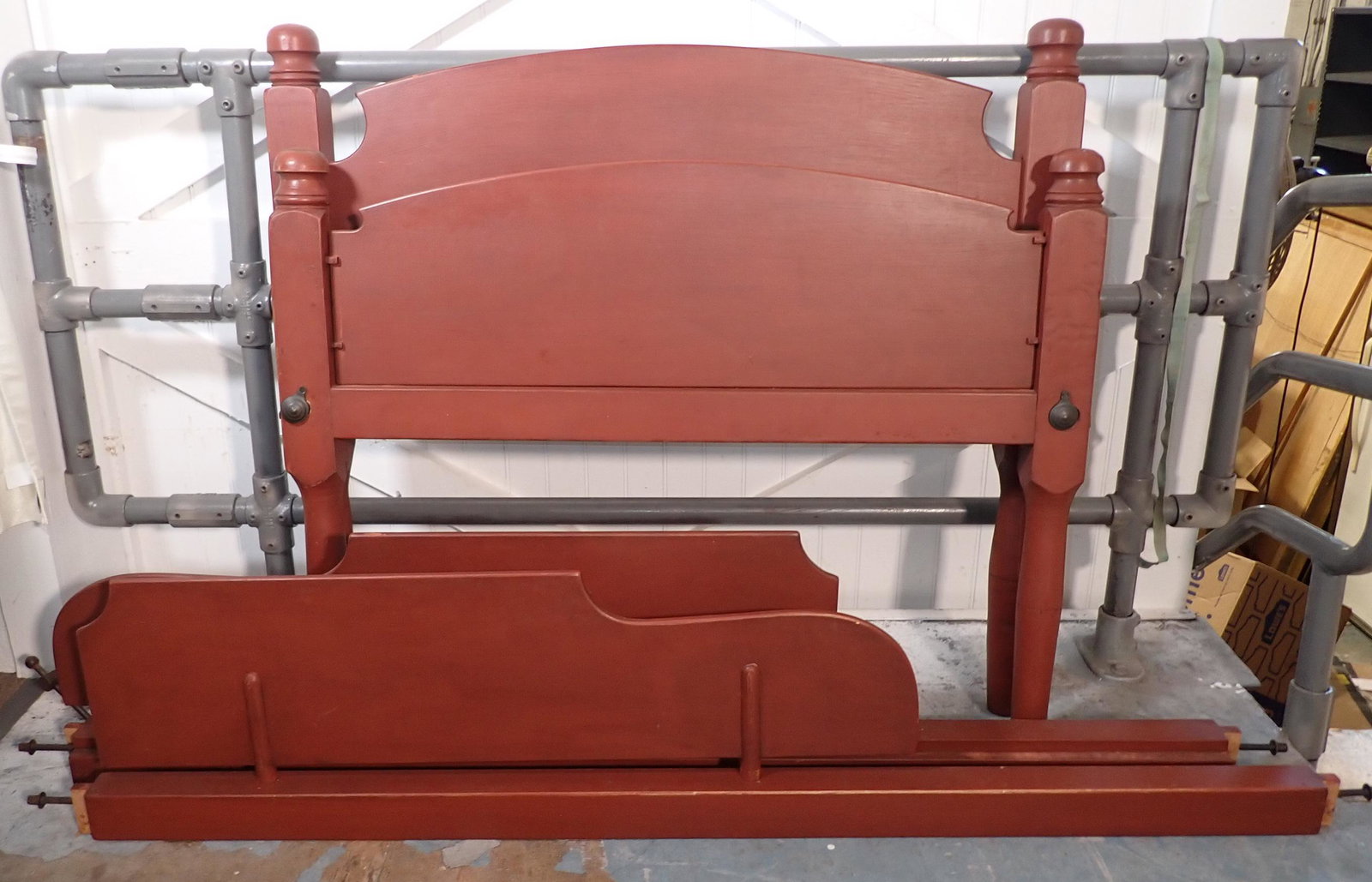 Antique Bed in Red Paint (1 of 3)