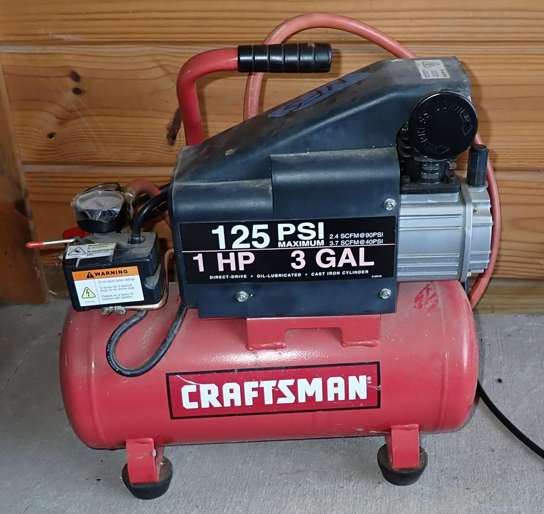 Craftsman air compressor 125 psi 1hp 5 gal deals