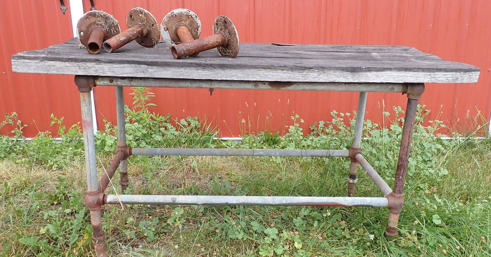 Industrial Table: Approx 23 1/2" x 37" x 32" tall. NO SHIPPING !