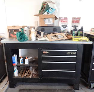 Craftsman Workbench / Tool Chest & Contents: Approx 24" x 60"x 37" tall. No shipping ! Bring help to load !