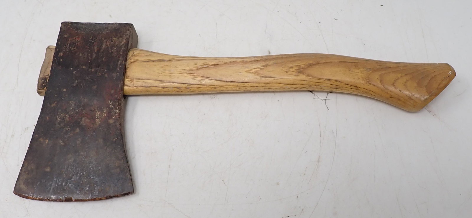 Axe: Head is approx 3 7/8" x 6 1/2" . Total length is apprx 14"