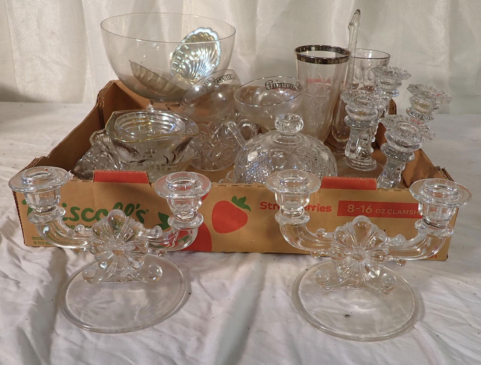 Glassware Candleholders, Butter Dish & Misc (1 of 2)