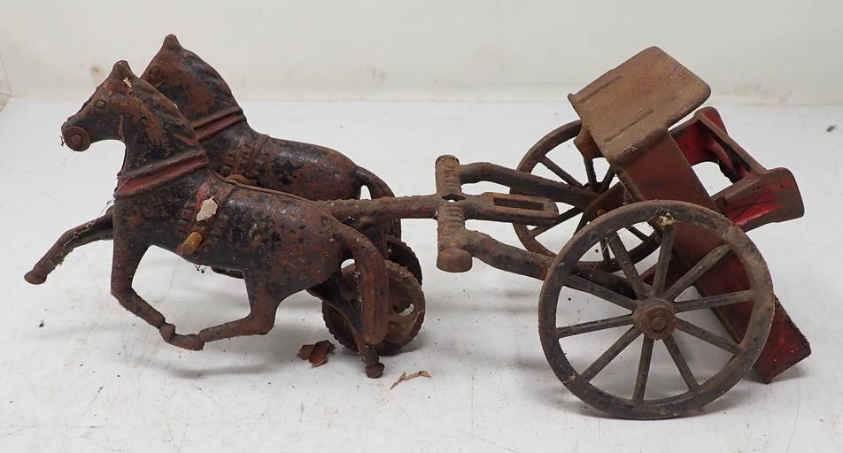 1882 Reiss Cast Iron Horse Drawn Cart Toy Jul 31, 2022 M.J. Stasak Jr. Auction and Appraisal