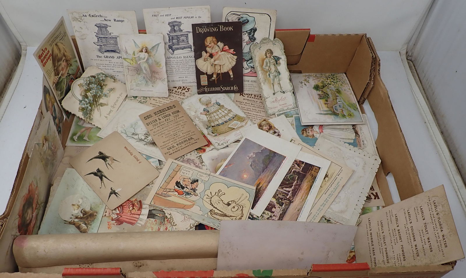Box of Trade Cards, Post Cards Misc Ephemera (1 of 10)
