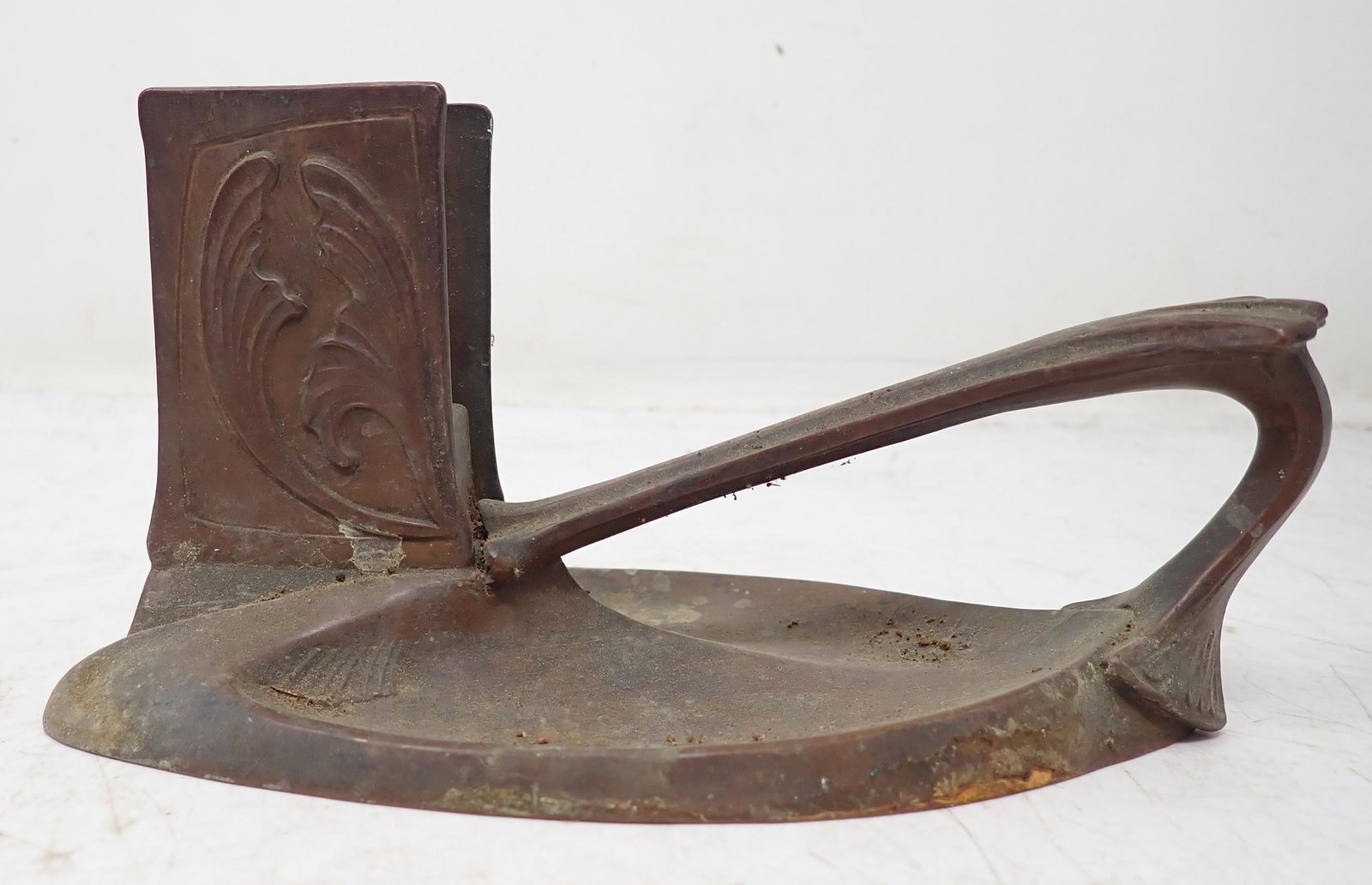 Art Nouveau Match Holder and Ashtray: 5 3/4" x 3 1/4 " tall