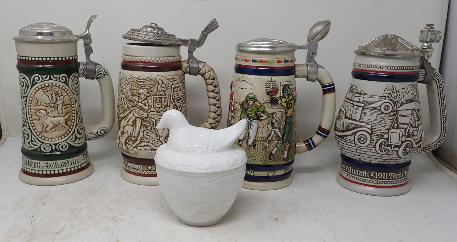 4 Avon Steins & Hen on Nest (1 of 3)