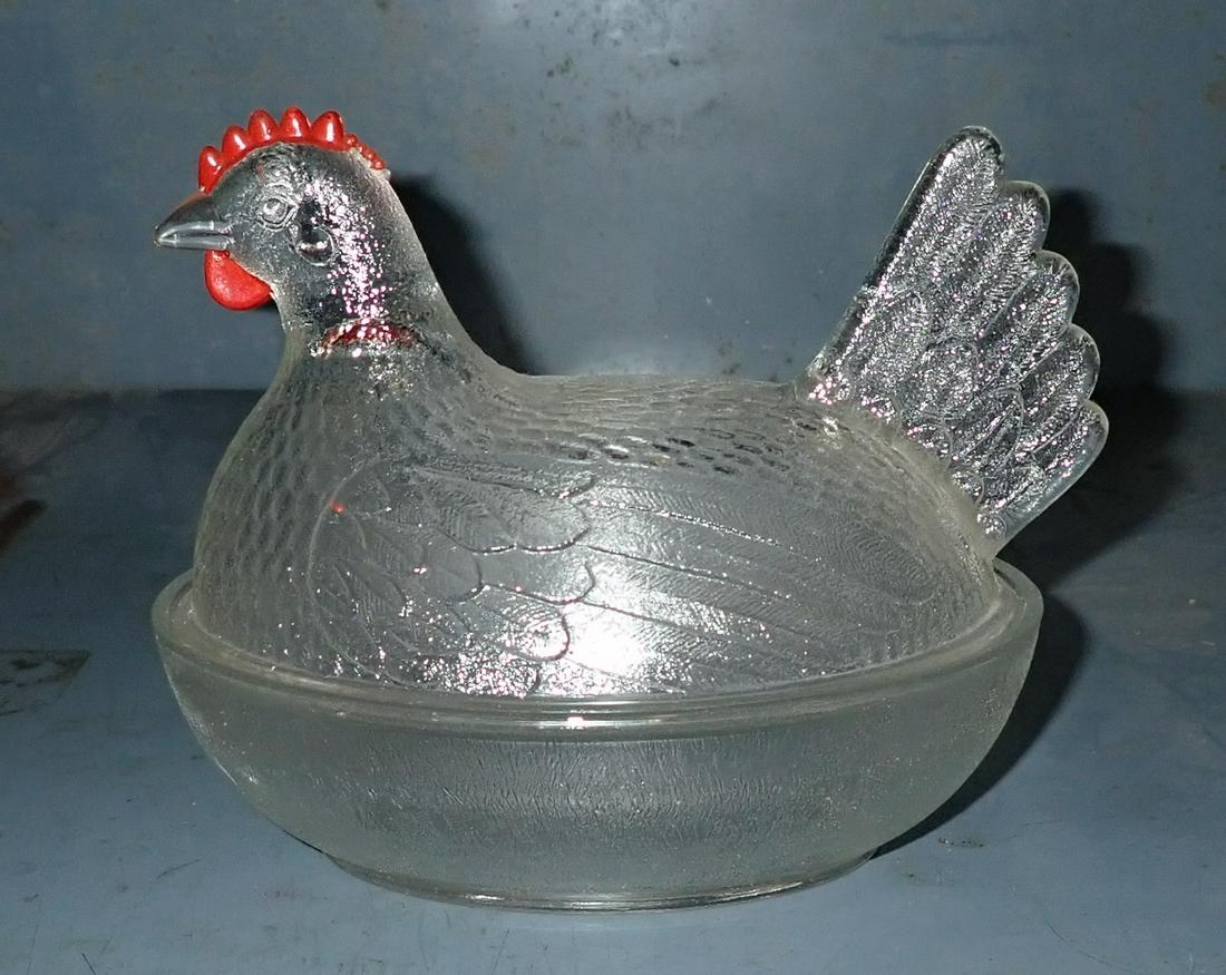 Glass Hen on Nest Candy Dish (1 of 1)