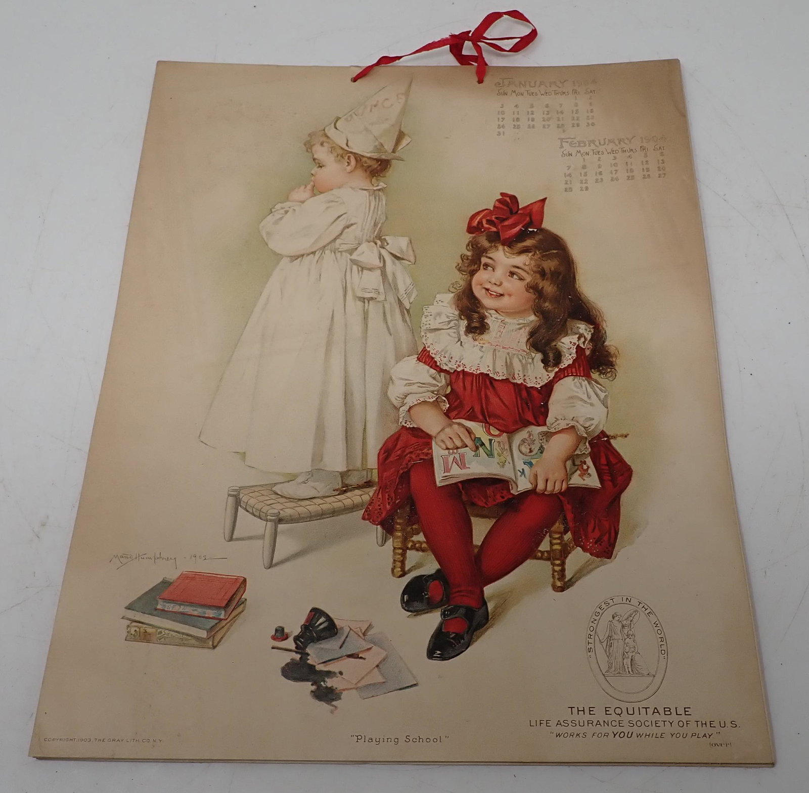 1903 Maud Humphrey Calendar: Approx 10" x 13"