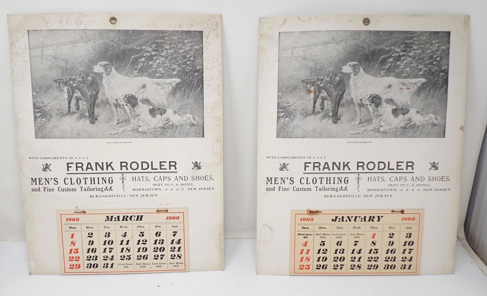 2 1903 Frank Rodler Advertising Calendars (1 of 5)