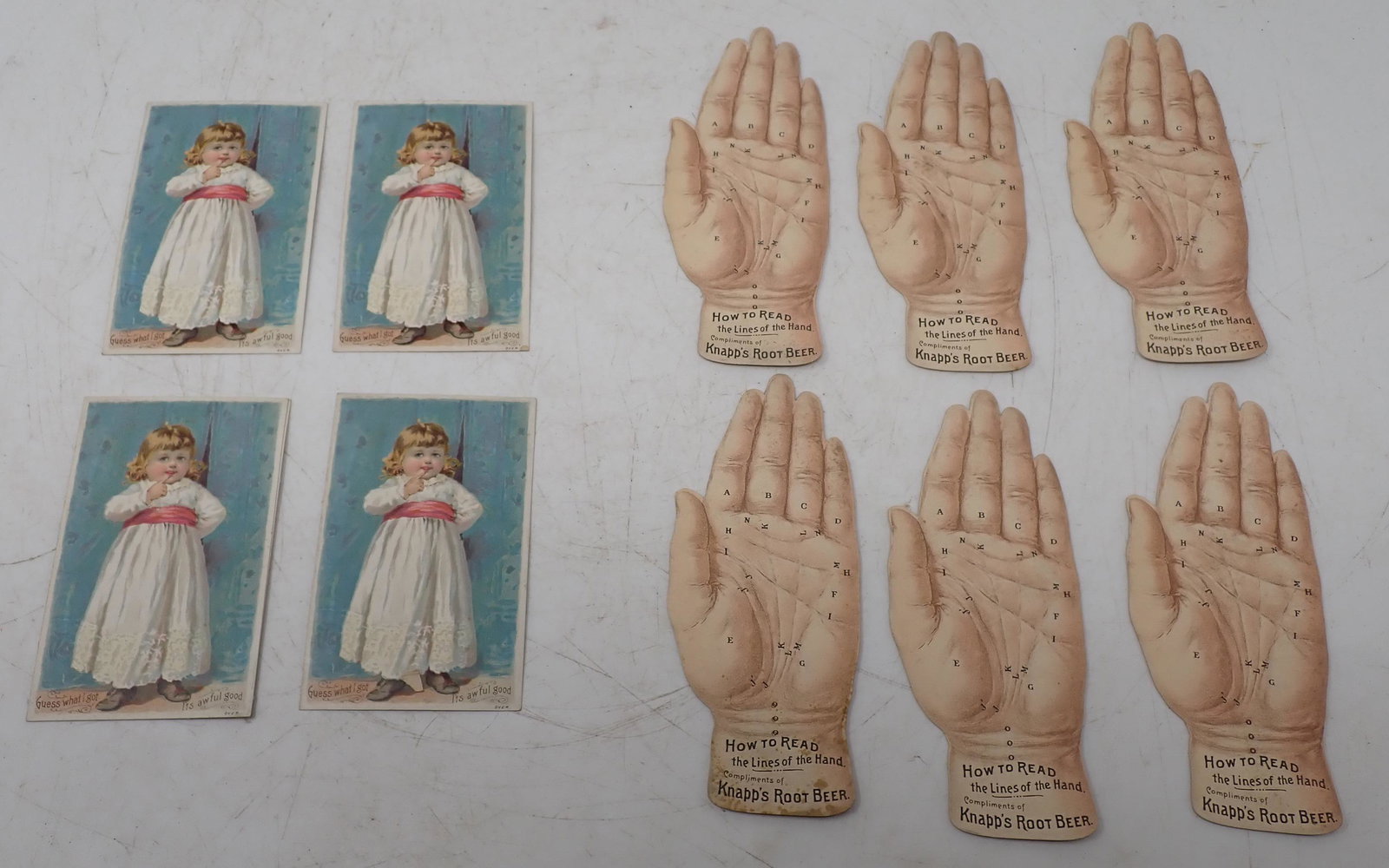 Antique Knapp's Root Beer Advertising Trade Cards: All Knapp's Root Beer Advertising. Largest approx 5 1/2" x 3 1/2"Getting all pictured