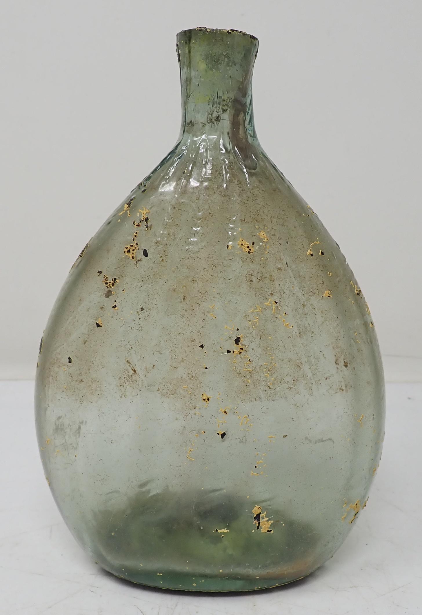 Antique Hand Blown Flask Type Bottle (1 of 10)