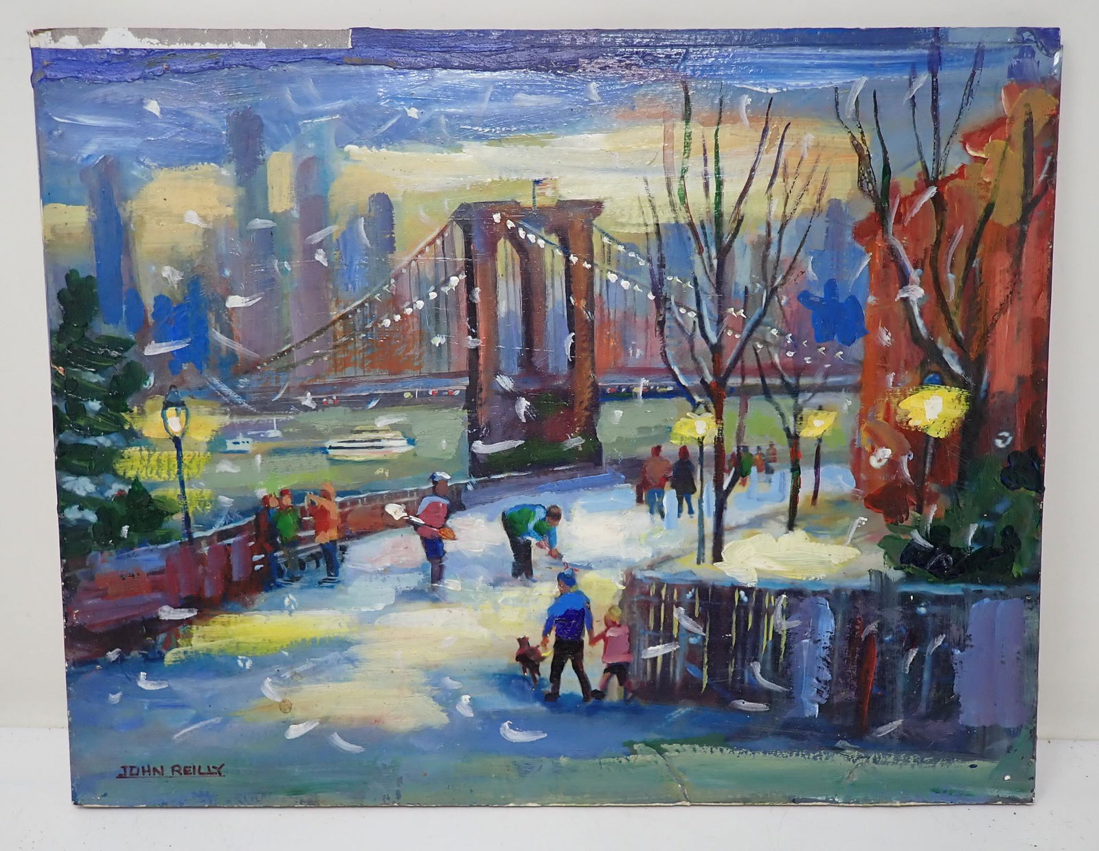 John Reilly Cityscape Winter Scene Painting (1 of 3)