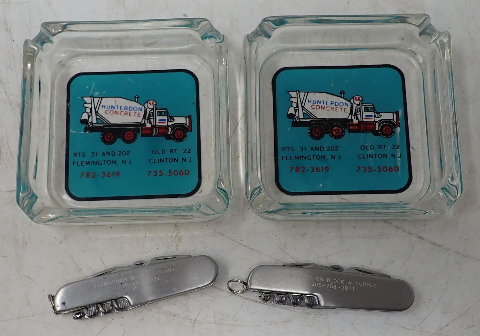 Hunterdon Concrete Ashtrays & Pocket Knives (1 of 1)