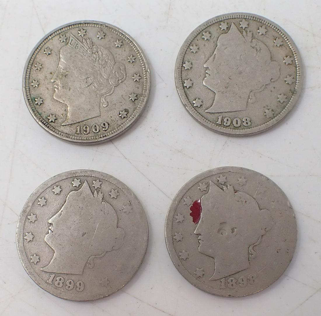 1909 1908 1898 1899 Liberty Head Nickels: Liberty head nickels