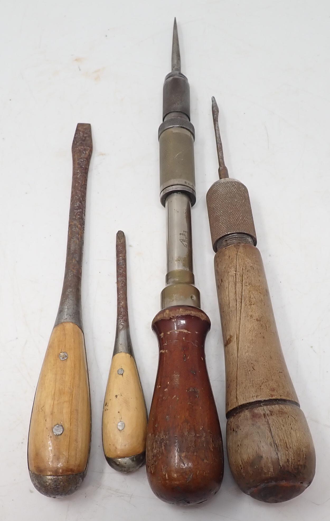 Millers Falls No. 61 Racheting Screwdriver & Misc (1 of 4)