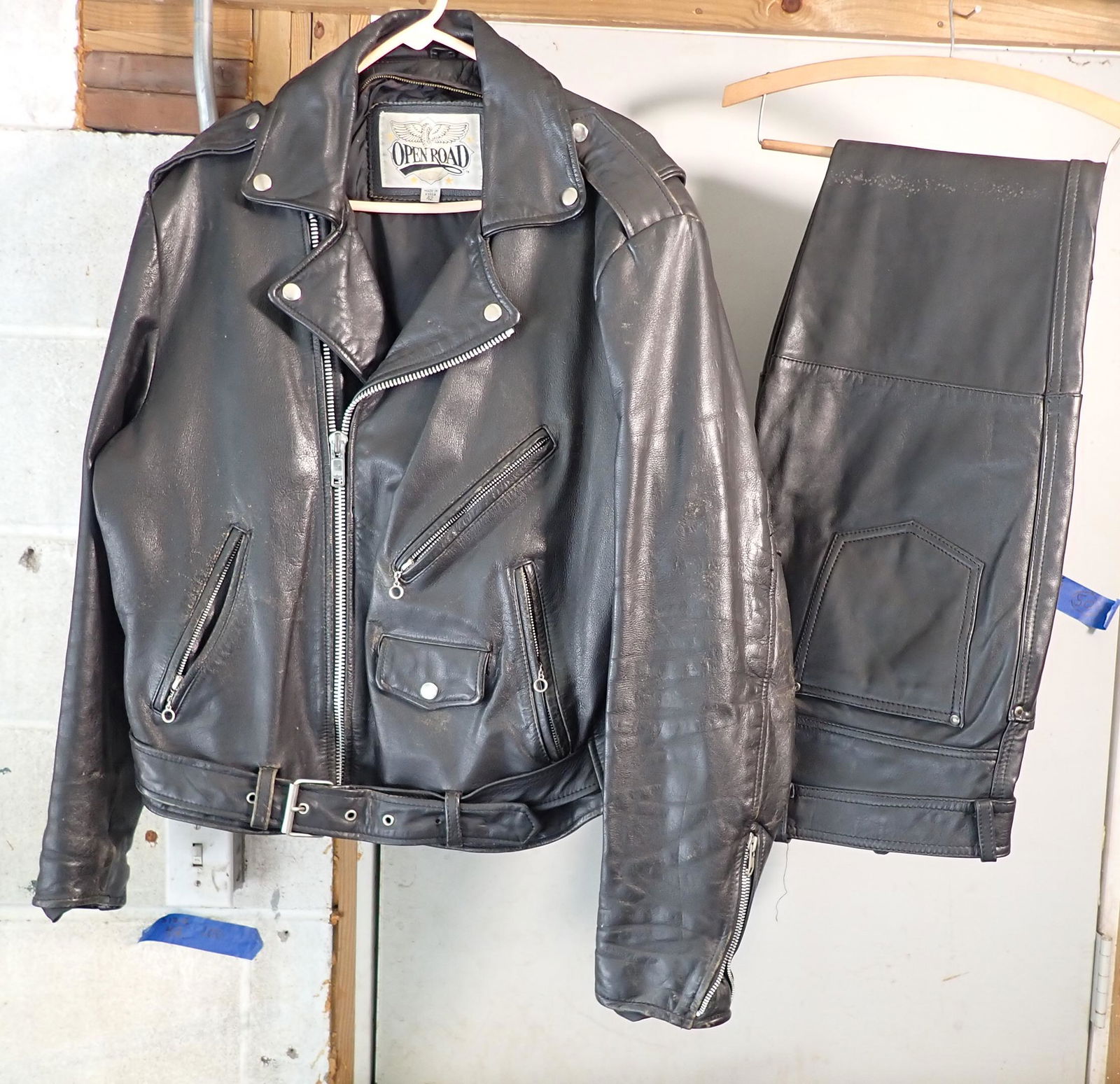 Leather Open Road Motorcycle Jacket CCI Pants (1 of 2)