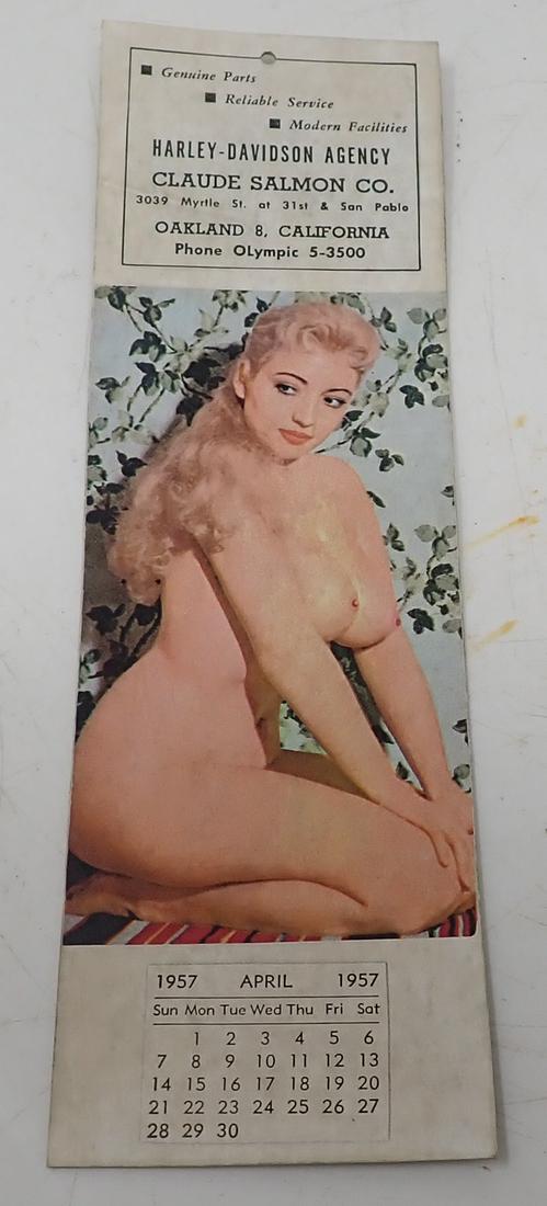 1957 Harley Davidson California Nudey Calendar (1 of 3)