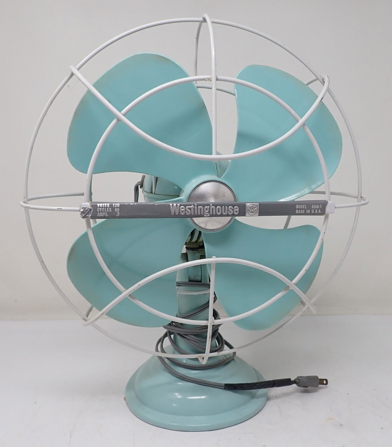 Vintage Westinghouse Robin Egg Blue Fan (1 of 2)