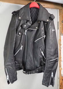 Hein Gericke Leather Motorcycle Jacket: Size 42