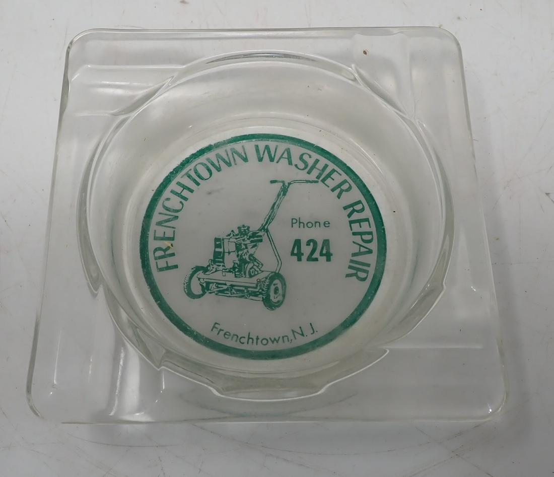 Frenchtown Washer Repair Ashtray w/ Lawnmower: Approx 4 1/4" x 4 1/4"