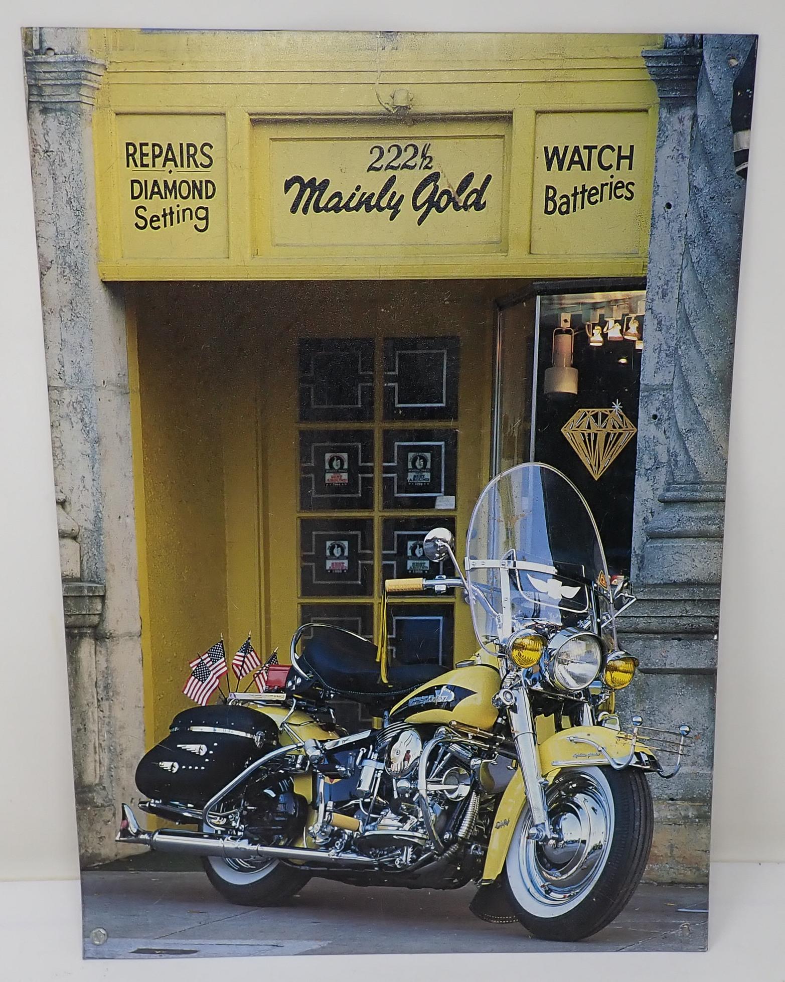 Harley Davidson Motorcycle Tin Sign (1 of 1)