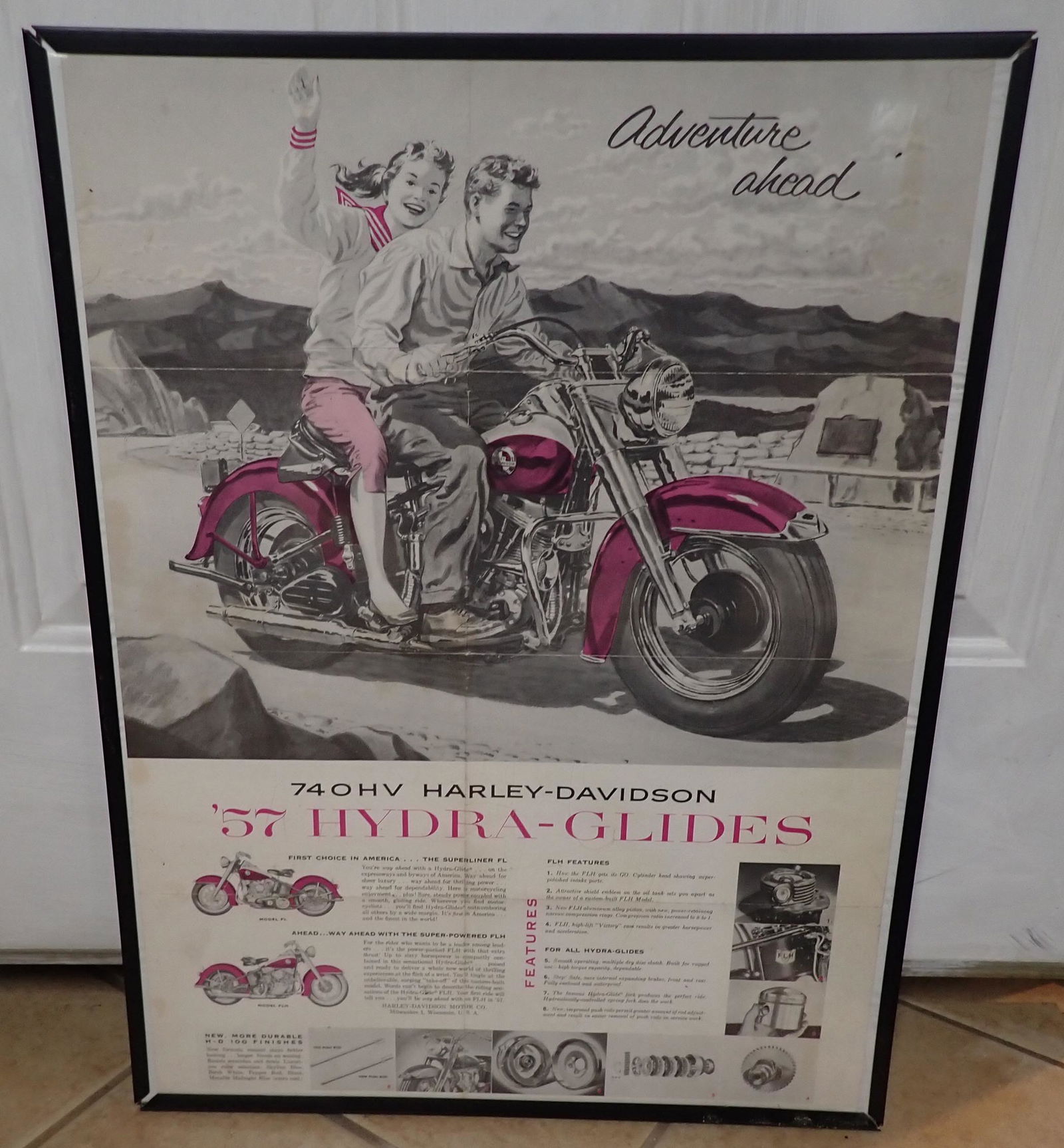 1957 Hydra Glides Harley Davidson Poster (1 of 3)