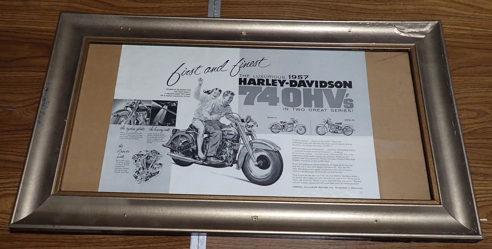 1957 Harley Davidson 740HV's Motorcycle Poster (1 of 2)