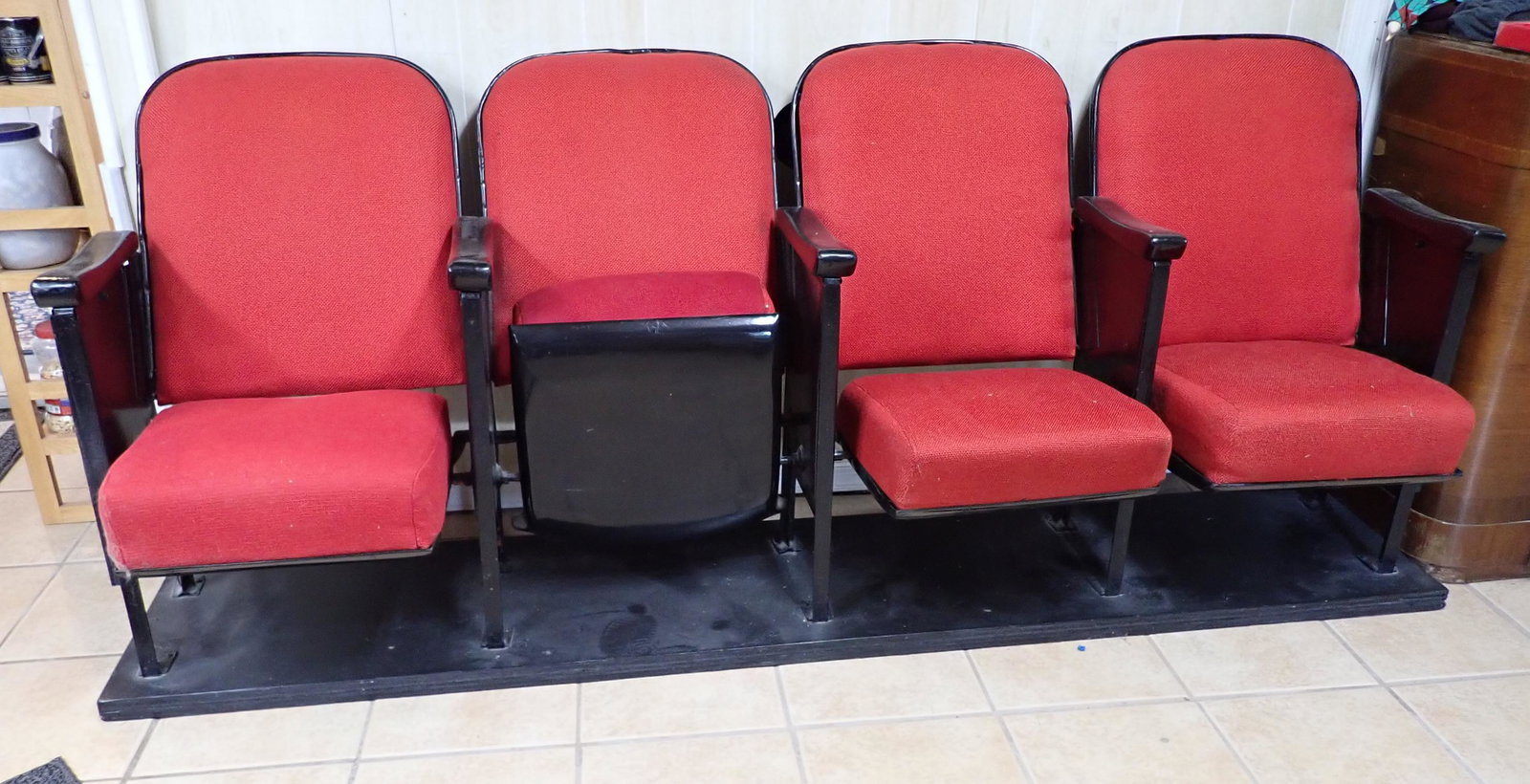 Theater Seats: Approx 81 3/4" long. No shipping ! Bring help to remove from house and load !