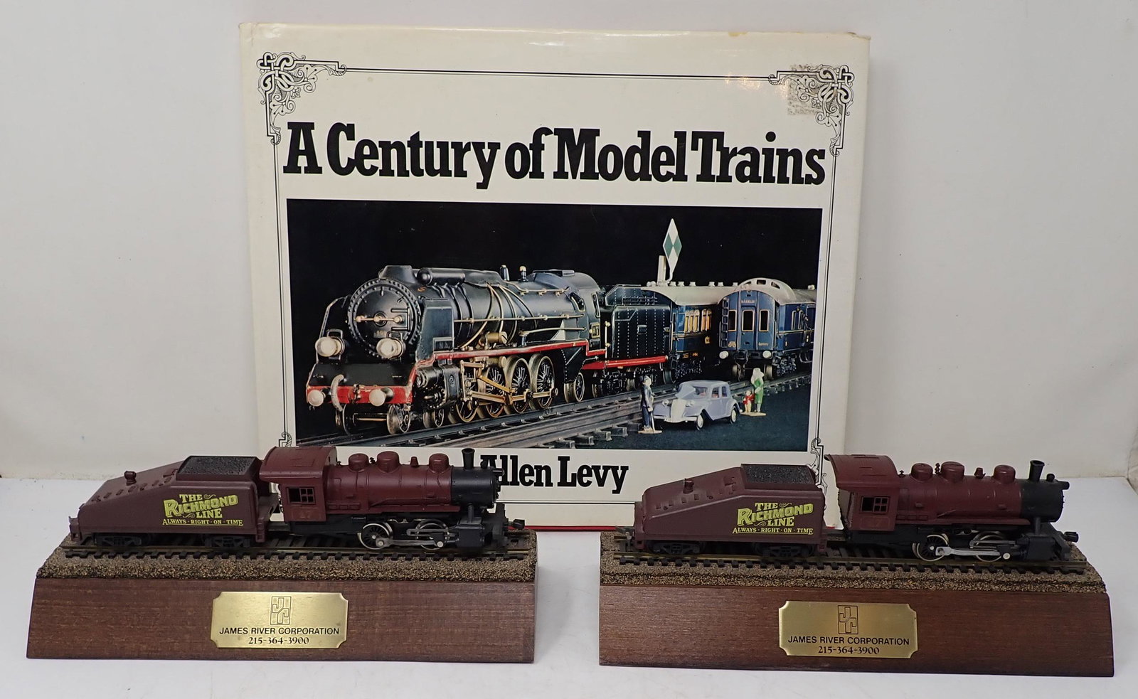 James River Trains & Allen Levy Book: Trains are approx 9 1/2" long