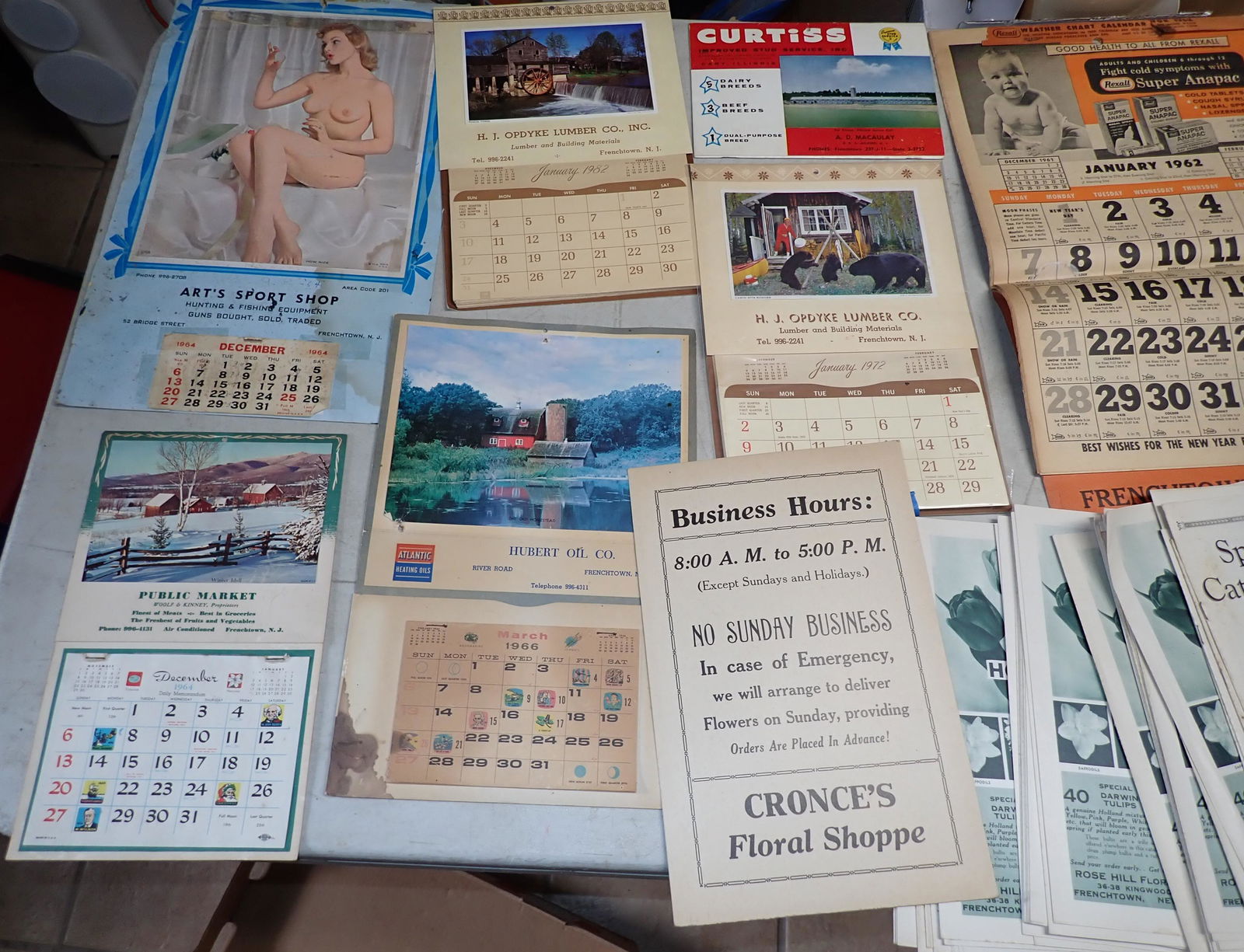 Frenchtown NJ Calendars Misc Ephemora (1 of 8)