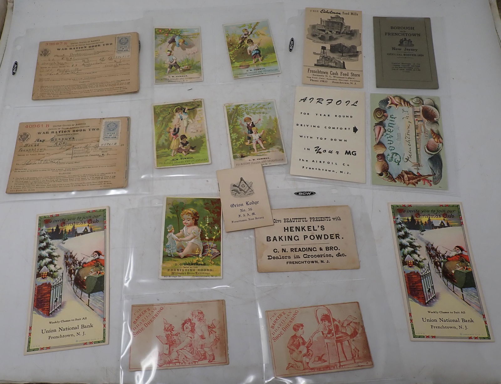 Frenchtown NJ Trade Cards 1924 Roster Misc Ephemora (1 of 10)